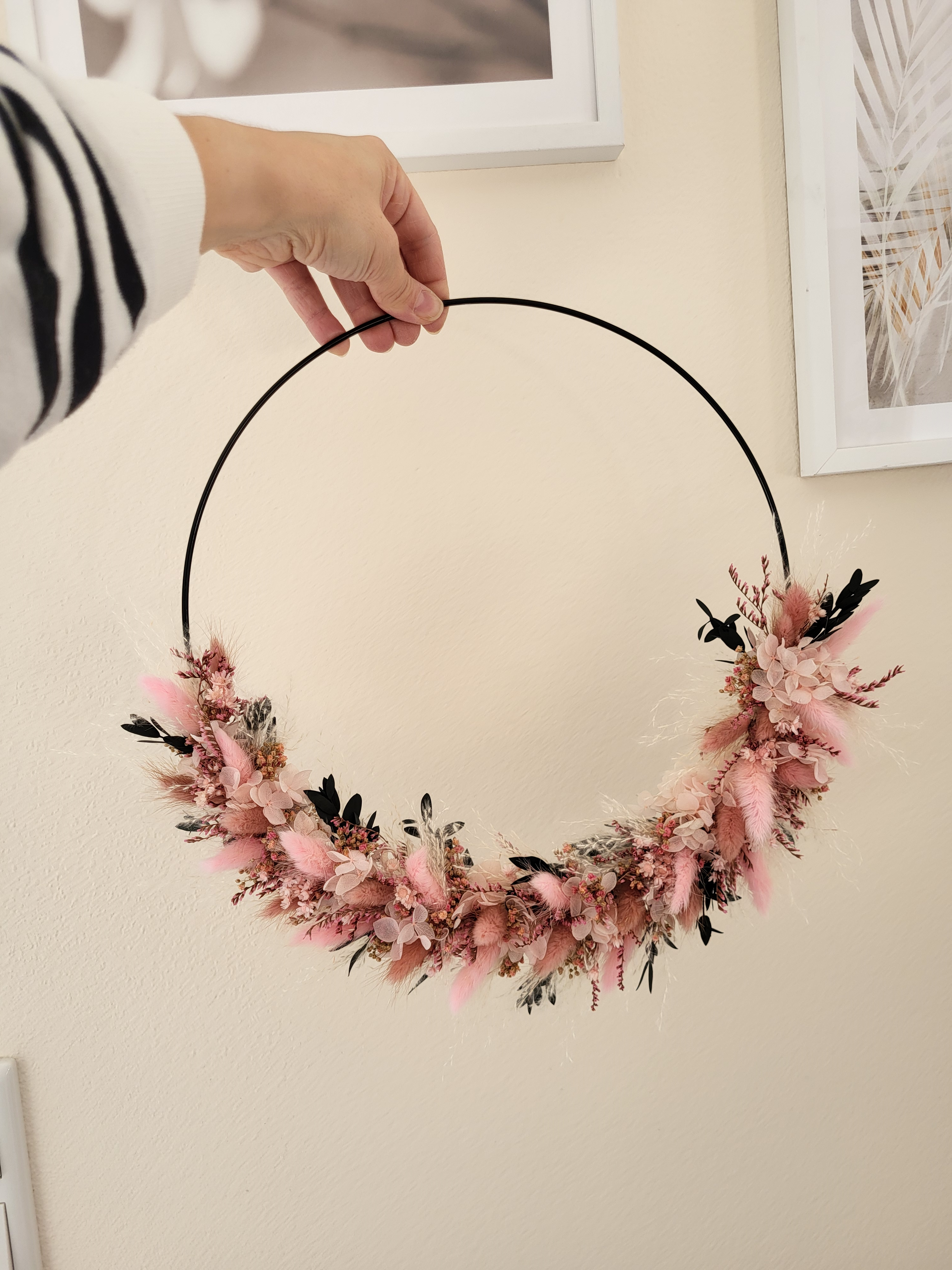 Frühlingshauch-Trockenblumenkranz-Rosa-Pastell-Frühling
