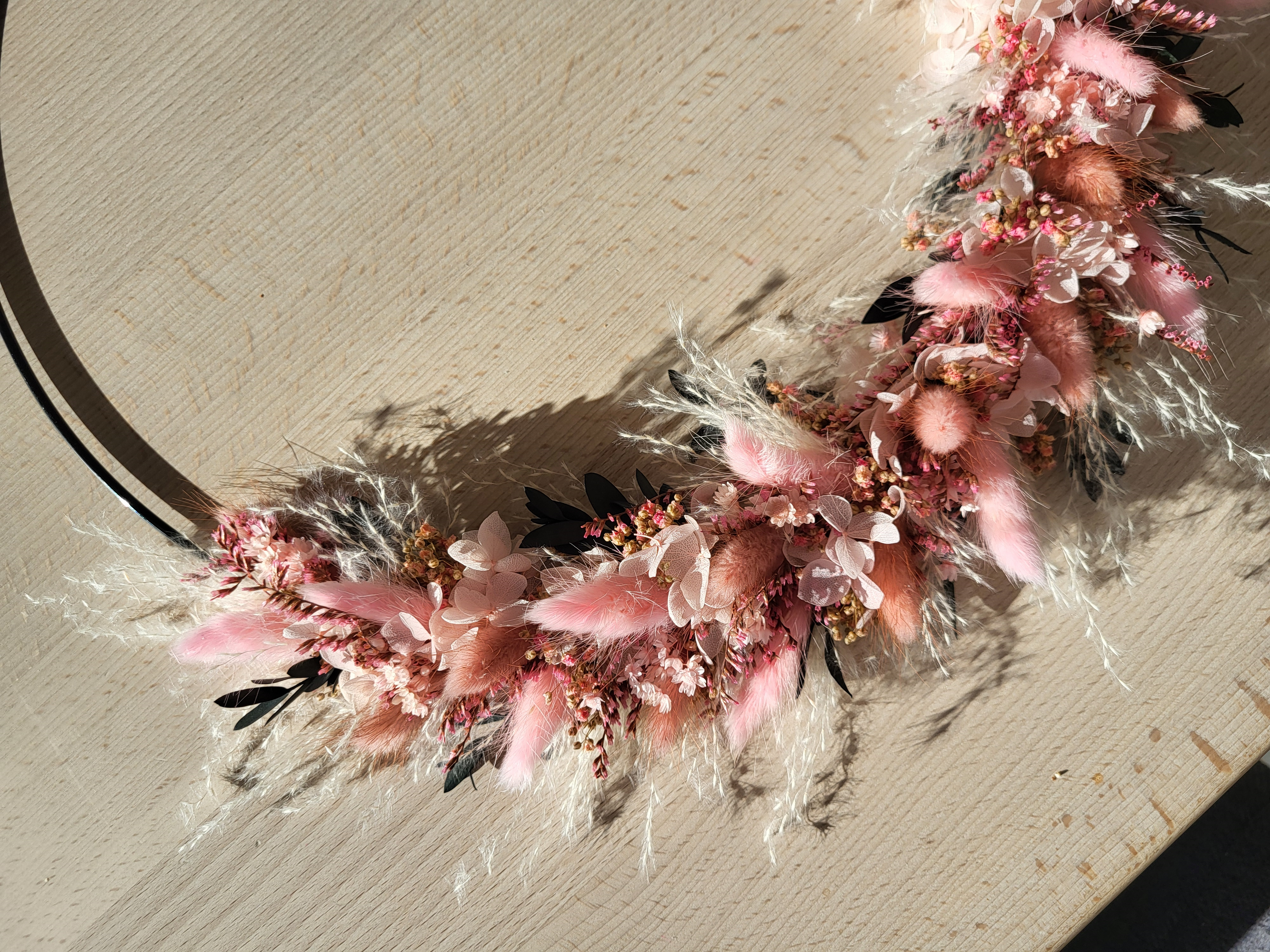 Frühlingshauch-Trockenblumenkranz-Rosa-Pastell-Frühling