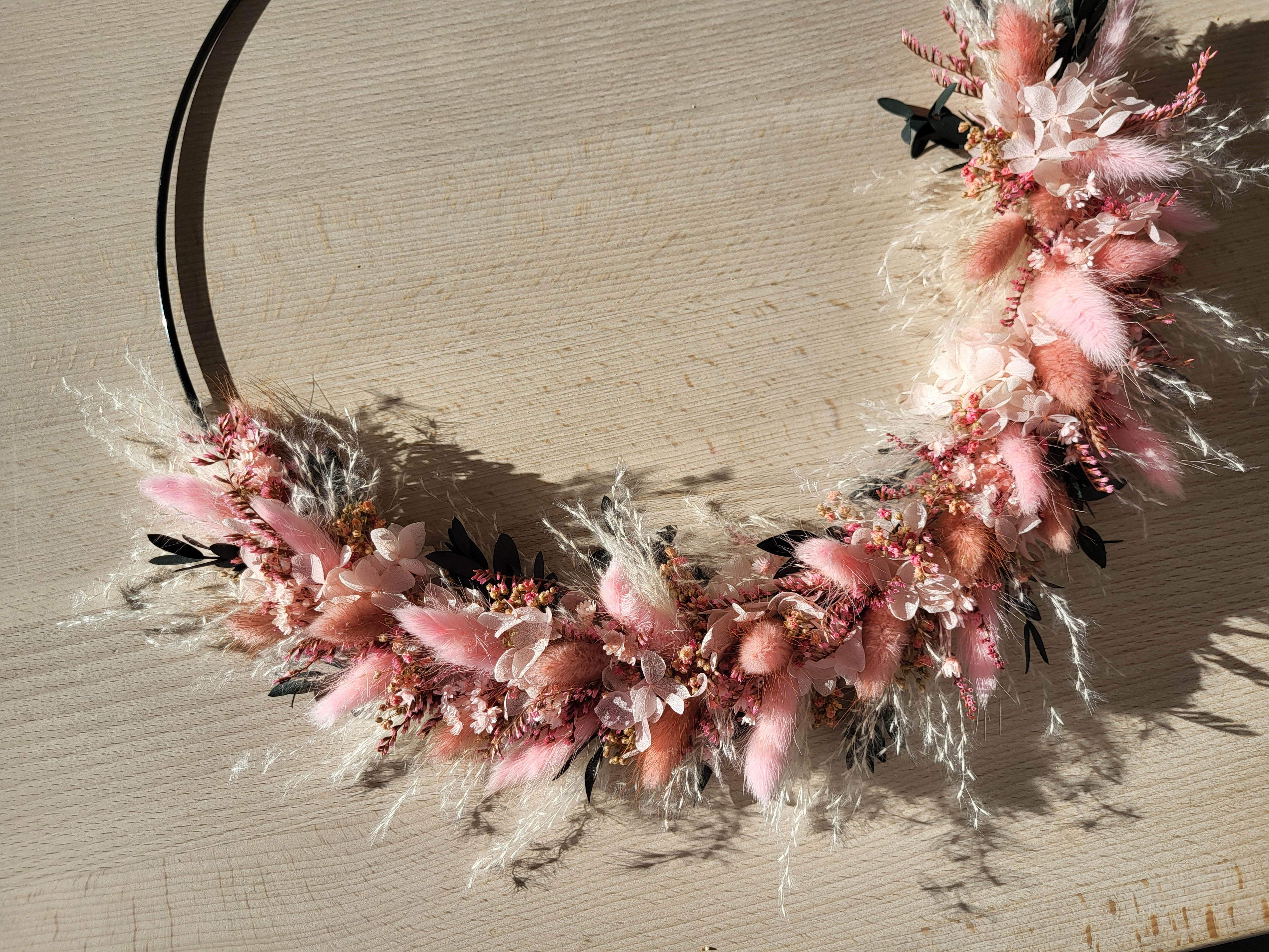 Frühlingshauch-Trockenblumenkranz-Rosa-Pastell-Frühling