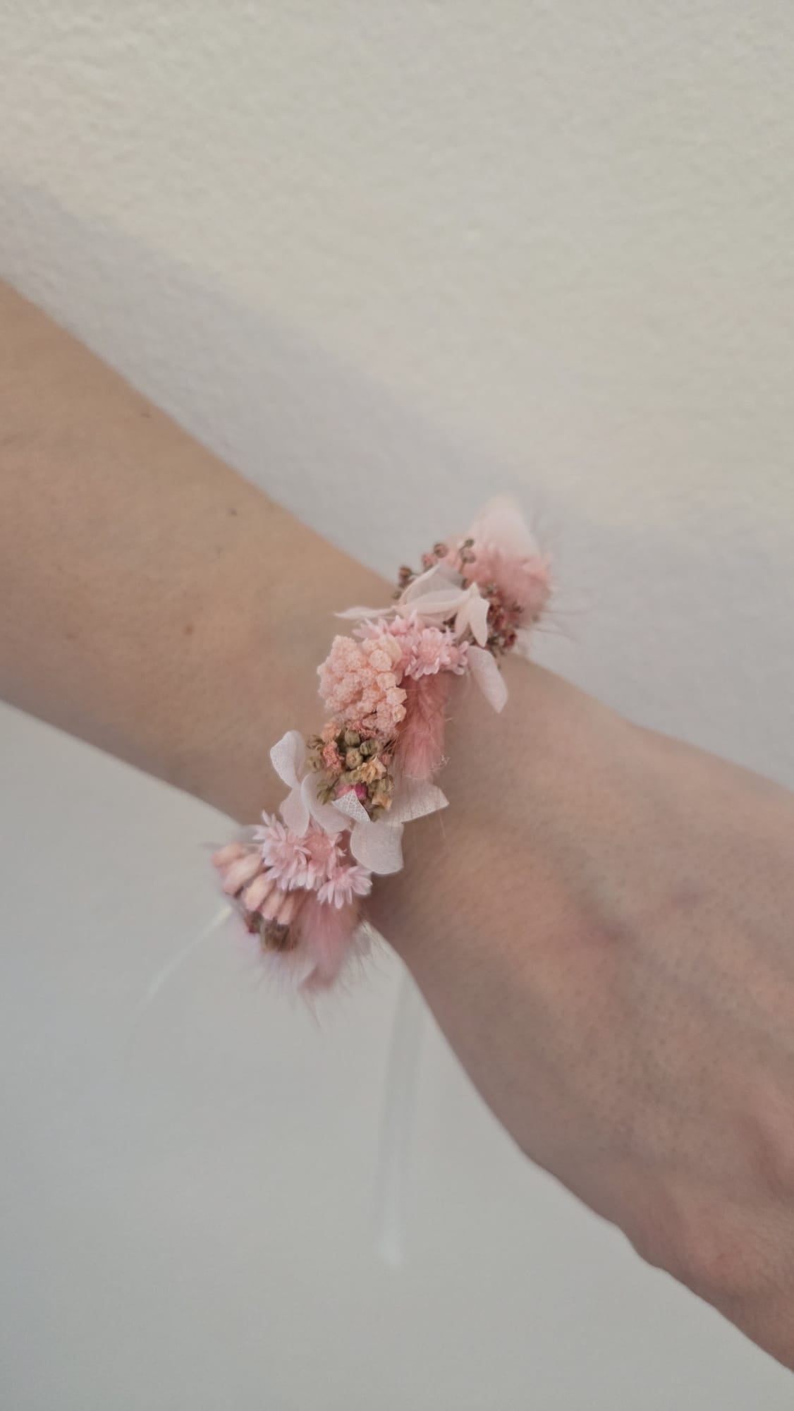 Armband-Trockenblumen-Schmuck-Rosa