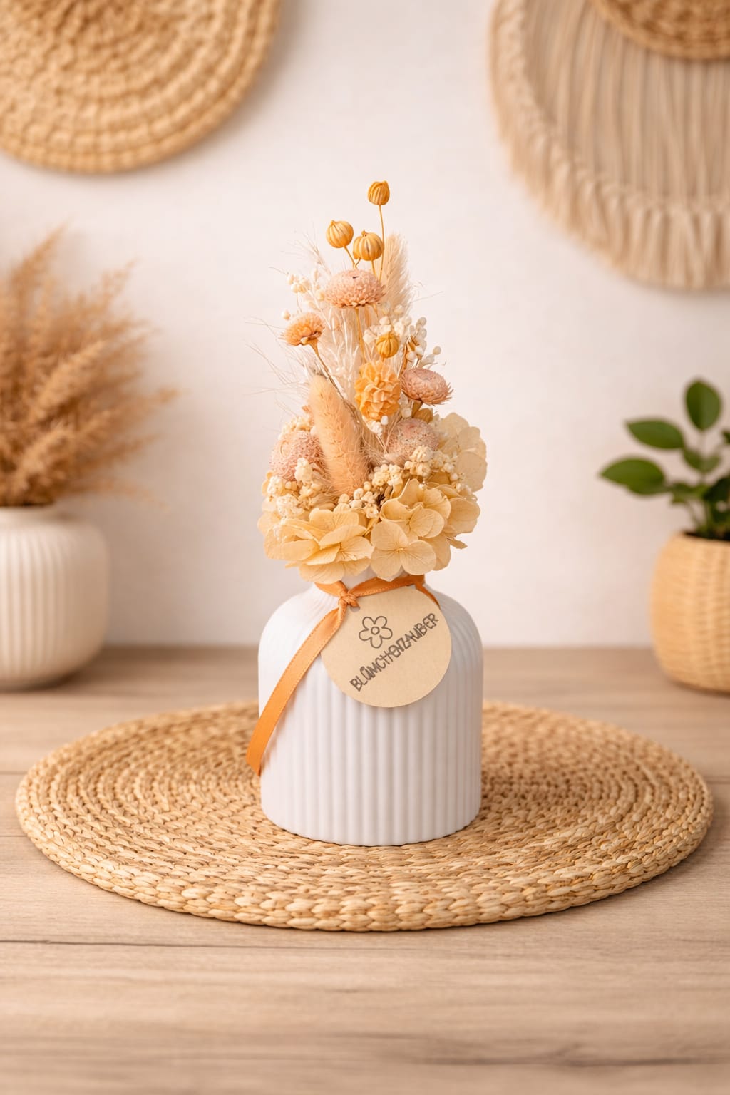 Vase mit Trockenblumen