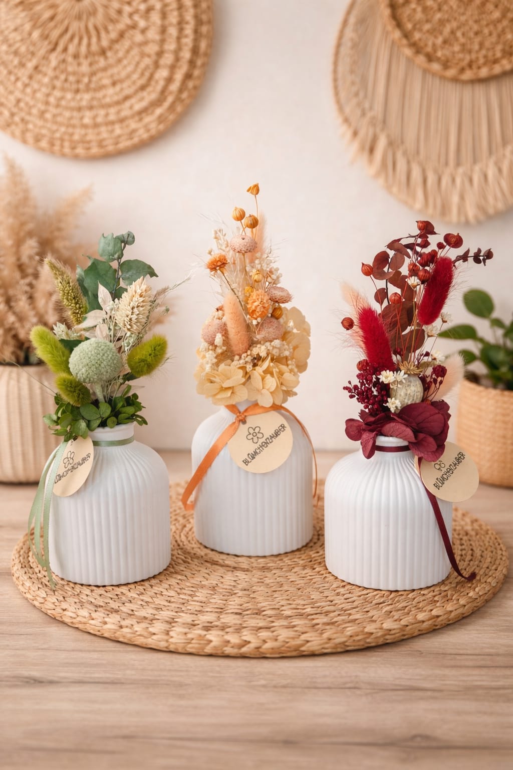 Vase mit Trockenblumen