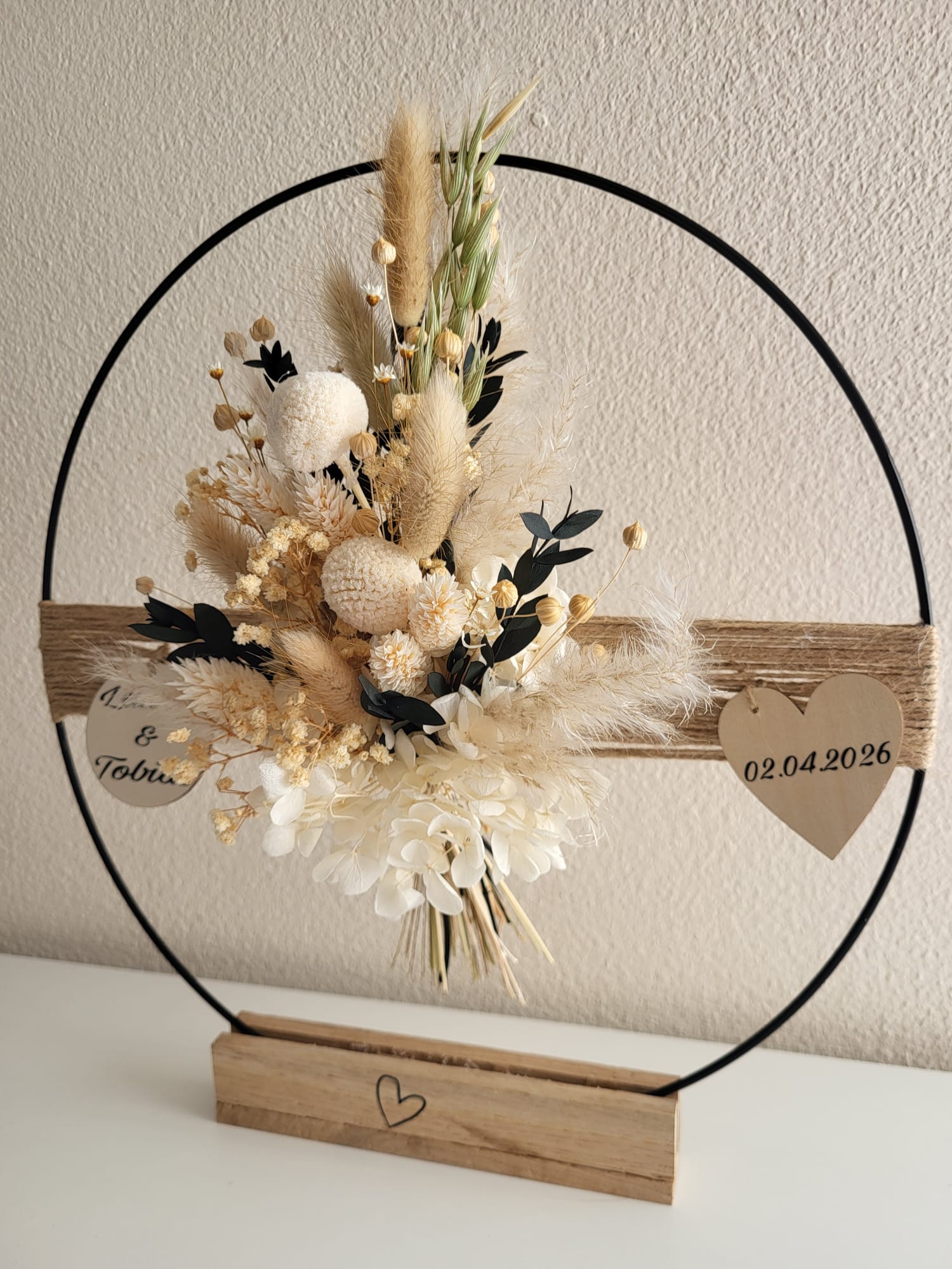 Personalisierter Kranz stehend