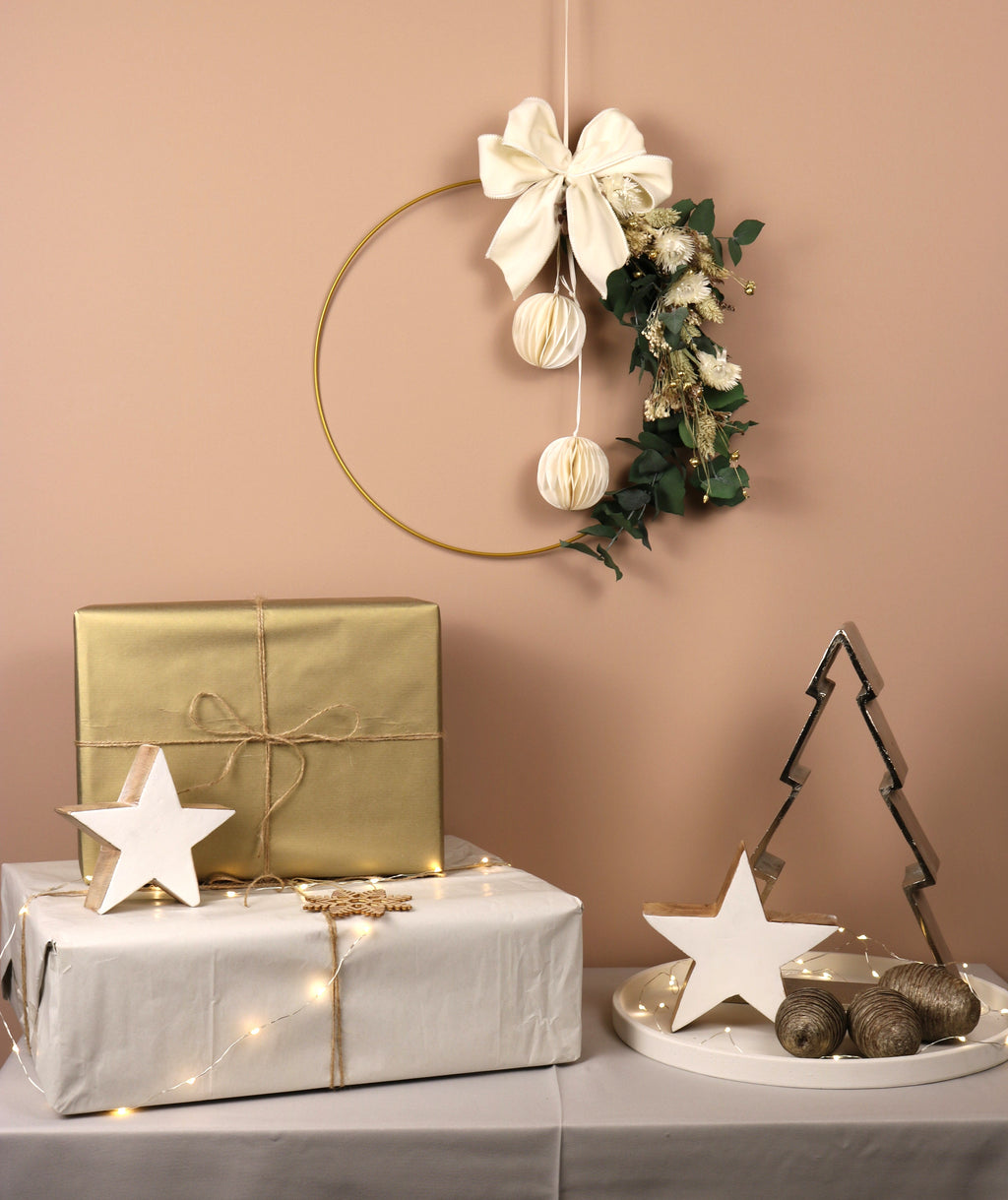 Trockenblumenkranz "Eisblüte"